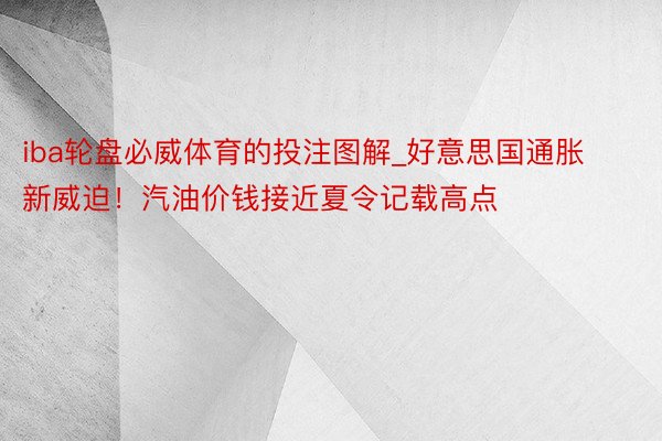 iba轮盘必威体育的投注图解_好意思国通胀新威迫！汽油价钱接近夏令记载高点